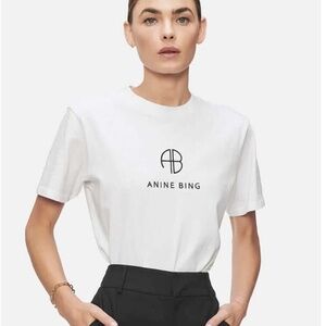 Anine Bing White Logo T-shirt (M)